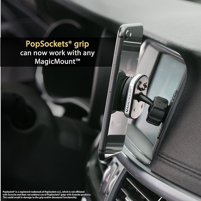 Scosche MPRNDRK-SP MagicMount Replacement Metal Plate Kit for Phone, Metal Plates for Magnetic Mount Cell Phone Holder for Car, Universal with All Devices and Phone Case, Black - Round