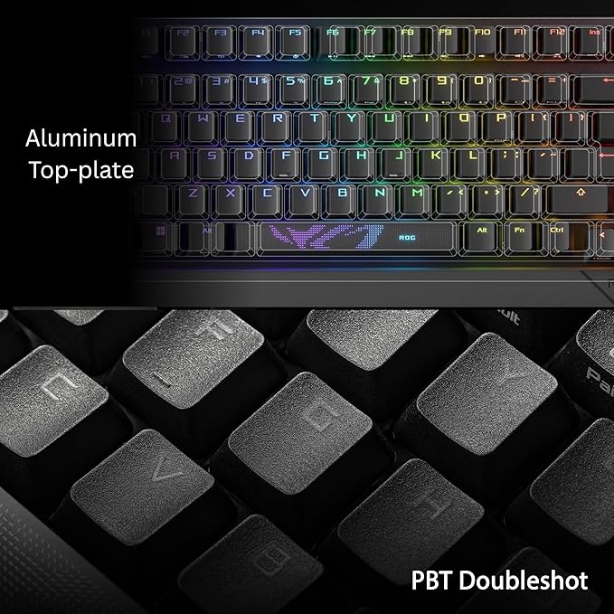 ASUS ROG Strix Scope II 96 Wireless Gaming Keyboard, Tri-Mode Connection, Dampening Foam & Switch-Dampening Pads, Hot-Swappable Pre-lubed ROG NX Snow Switches, PBT Keycaps, RGB-Black