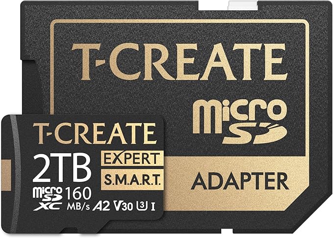 TEAMGROUP T-Create Smart A2 2TB Micro SDXC U3 V30 4K R/W Speed up to 160/150 MB/s High Speed Flash Memory Card for Creators, Compatible with GoPro, Insta360 TTCS2TIA2V3003