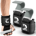 DMoose Fitness Weight Lifting Hooks (Pair) for Deadlifts, Pull Ups, Rows & Shrugs - Anti-Rip Nylon Strap Hand Grips with Thick Wrist Padding - Heavy Duty Wrist Straps for Weightlifting & Gym Workouts