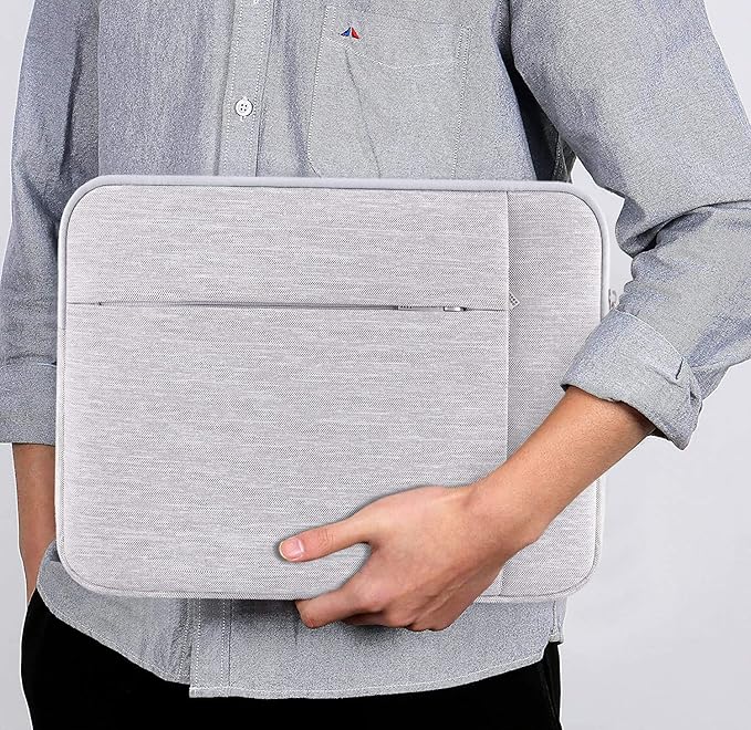 Lacdo 15-15.6 Inch Laptop Sleeve Case for Acer HP Lenovo Dell ASUS Laptop, Acer Aspire 15, HP Pavilion/Envy 15, Dell Inspiron/Latitude 15, Lenovo IdeaPad 15, ASUS ZenBook 15 Computer Bag, Gray