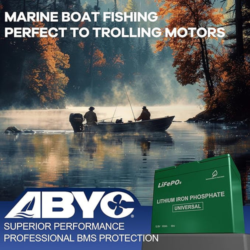 12.8V 100Ah LiFePO4 Battery, 1280Wh Deep Cycle Lithium Battery for RV, Marine, Solar & Trolling Motor, Built-in 100A BMS Protection, Low-Temp Charge Cutoff, Lightweight Lead-Acid Replacement
