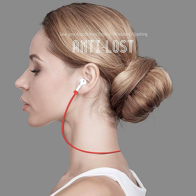 Ultra Strong Magnetic Airpod Pro Strap Anti-Lost Cord Sports Lanyard Compatible with Airpods 3rd 2nd Generation Pro 3 2 1 (Red)