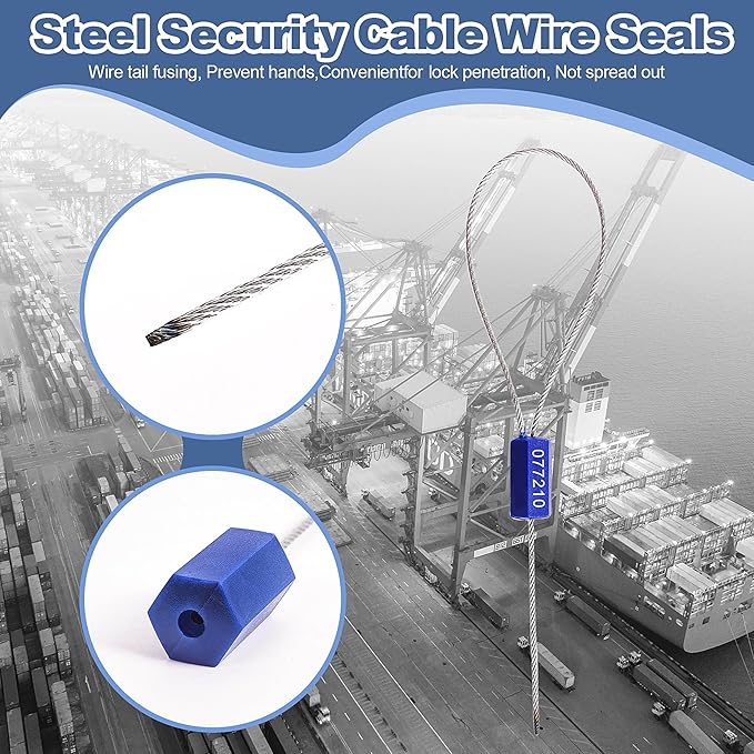 120 Pieces Security Cable Seals, Metal Number security tags for Truck, Trailers, Cargo, Containers, Vans, Oil Tank, Milk Vehicle (Green, 120 Pack)