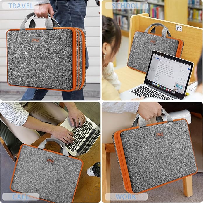 ZINZ Laptop Case Computer Sleeve Briefcase with Multi-pockets for 11.6 12.9 13 13.3 14 15 15.6 16 inch Notebooks