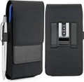 Mopaclle Rugged Nylon Cell Phone Holster with Belt Clip and Loop, Compatible with iPhone 17 Pro, iPhone 16 Pro, 16, 15 Pro, Galaxy S25, S24, S23 – Fits with Case On, Belt Holder for Men and Seniors