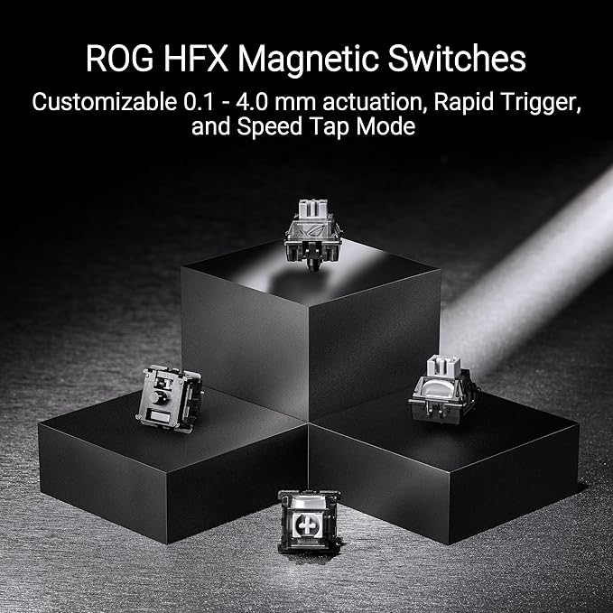 ROG Falchion Ace HFX 65% Hall Effect Gaming Keyboard – HE Magnetic Switches, Rapid Trigger, 8000 Hz Polling, Three-Layer Dampening Foam, Touch Panel, Protective Cover