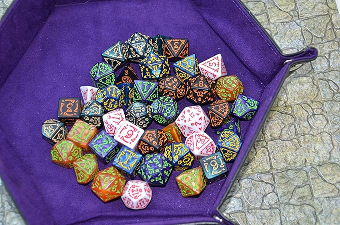 SmartDealsPro Double-Colors Polyhedral Dice Sets with Pouches for D&D DND RPG MTG Dungeon and Dragons Table Board Roll Playing Games D4 D6 D8 D10 D% D12 D20 (6-Color Retro Sets)