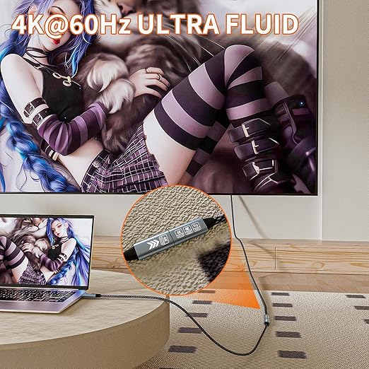 USB C Extension Cable 20FT, 20Gbps/100W USB3.2 Type C Extender Cord, 4K@60Hz Video Output Nylon Braided USB C Male to Female Extension Charging Cable Compatibility with Thunderbolt 4/3