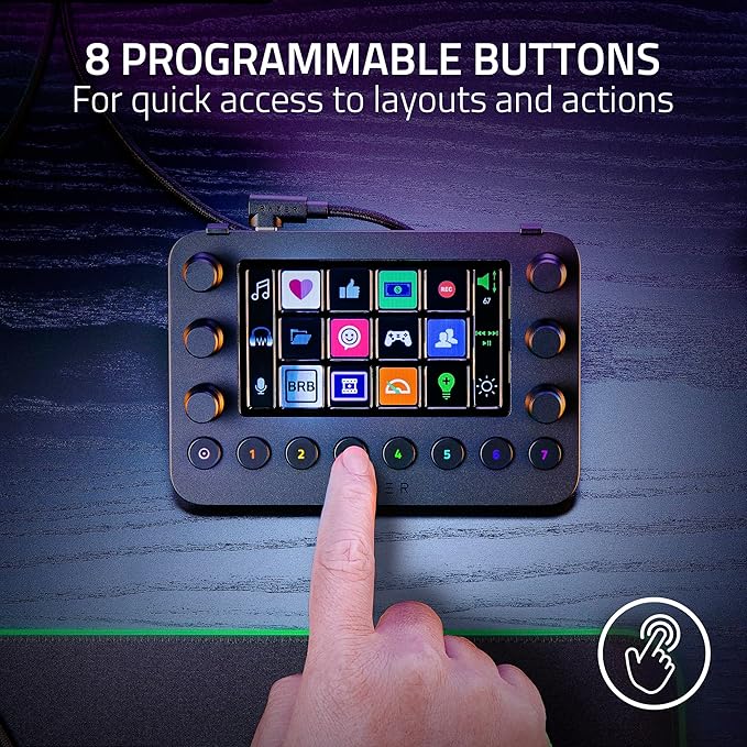 Razer Stream Controller: All-In-One Keypad for Streaming - 12 Haptic Switchblade Keys - 6 Tactile Analog Dials - 8 Programmable Buttons - Designed for PC & Mac Compatibility