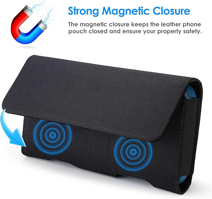 Mopaclle Nylon Phone Holster with Belt Clip for iPhone 17 Pro / 17, iPhone 16 Pro 16,15 Pro 15, iPhone 14, 14 Pro,13 Pro,Samsung Galaxy S25 S24 S23, S22,S21,Premium Cell Phone Belt Holder Pouch Cover