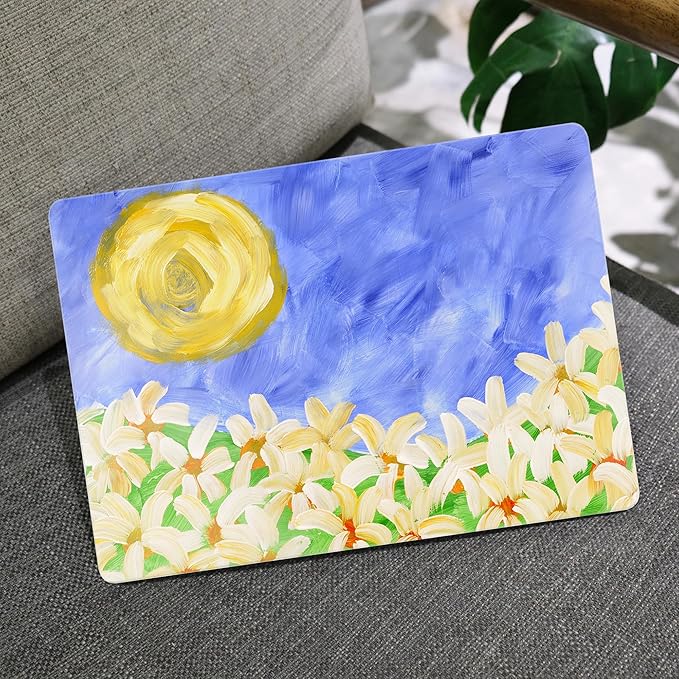 MEEgoodo Case for M4/M3/M2 MacBook Air 13.6 inch Case 2025 2024 2022, Fit Model A3240/A3113/A2681, Laptop Hard Shell with Keyboard Cover Compatible with MacBook Air 13 inch, Summer Flowers