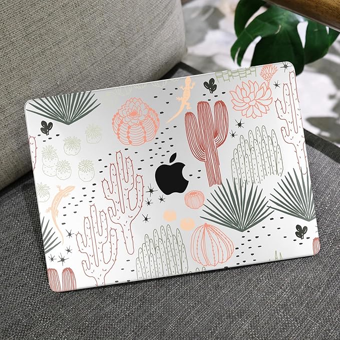 MEEgoodo Case for MacBook Air M4/M3/M2 13.6 inch 2025 2024 2022, Fit Model A3240 A3113 A2681, Compatible with MacBook Air 13 inch, Laptop Hard Shell Case with Keyboard Cover, Cacti