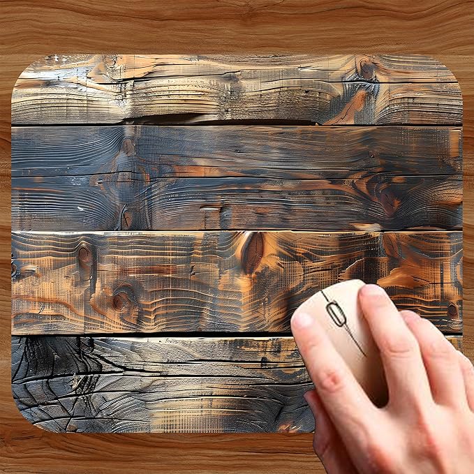 Rustic Wood Decorative Colorful Mouse Pad Mat Mousepad for Desk Computer Laptop PC Gaming Home or Office Gift (Rustic Wood MP54)