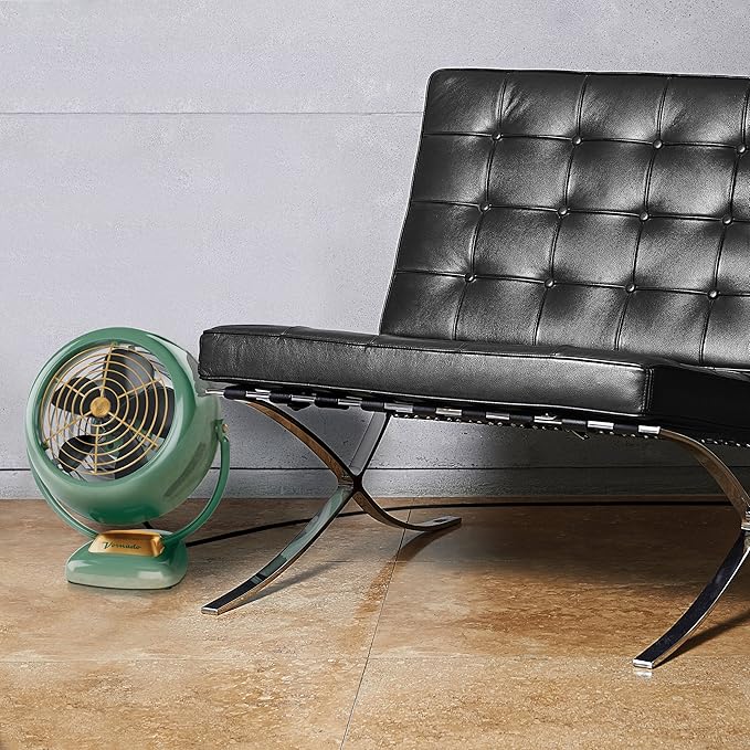 Vornado VFAN Vintage Air Circulator Fan, 3 Speeds, Metal Construction, Adjustable Airflow, Green